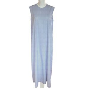 CAARA Sleeveless Blue & White Striped Maxi Dress Small